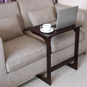 Homfa - HOMFA Bamboo Snack Table Sofa Couch Coffee End Table Bed Side Table Laptop Desk Modern Furniture for Home Office, Retro Color