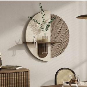 Troartos 3D Textured Neutral Abstract Wall Art with Vase, White and Brown Wall Decor with Rabbit Decoration, Minimalist Geometric Artwork for Living Room Hallway Dining Room Bedroom Office, 24x24 In