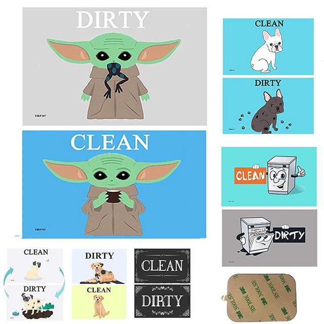 HZFXMY Decal Dishwasher Magnet Clean Dirty Indicator, Unicorn Kitchen Dish Sign, Strong Universal Flip Magnet with Magnetic Plate