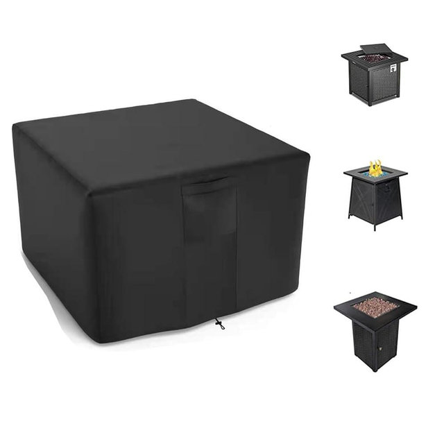 Fire Pit Cover Square for Fire Pit 28-32 Inch,Waterproof Outdoor Square Fire Pit Cover,Full Coverage Patio Firepit Covers Square Heavy Duty 420D Oxford Fabric Outdoor Fireplace Cover