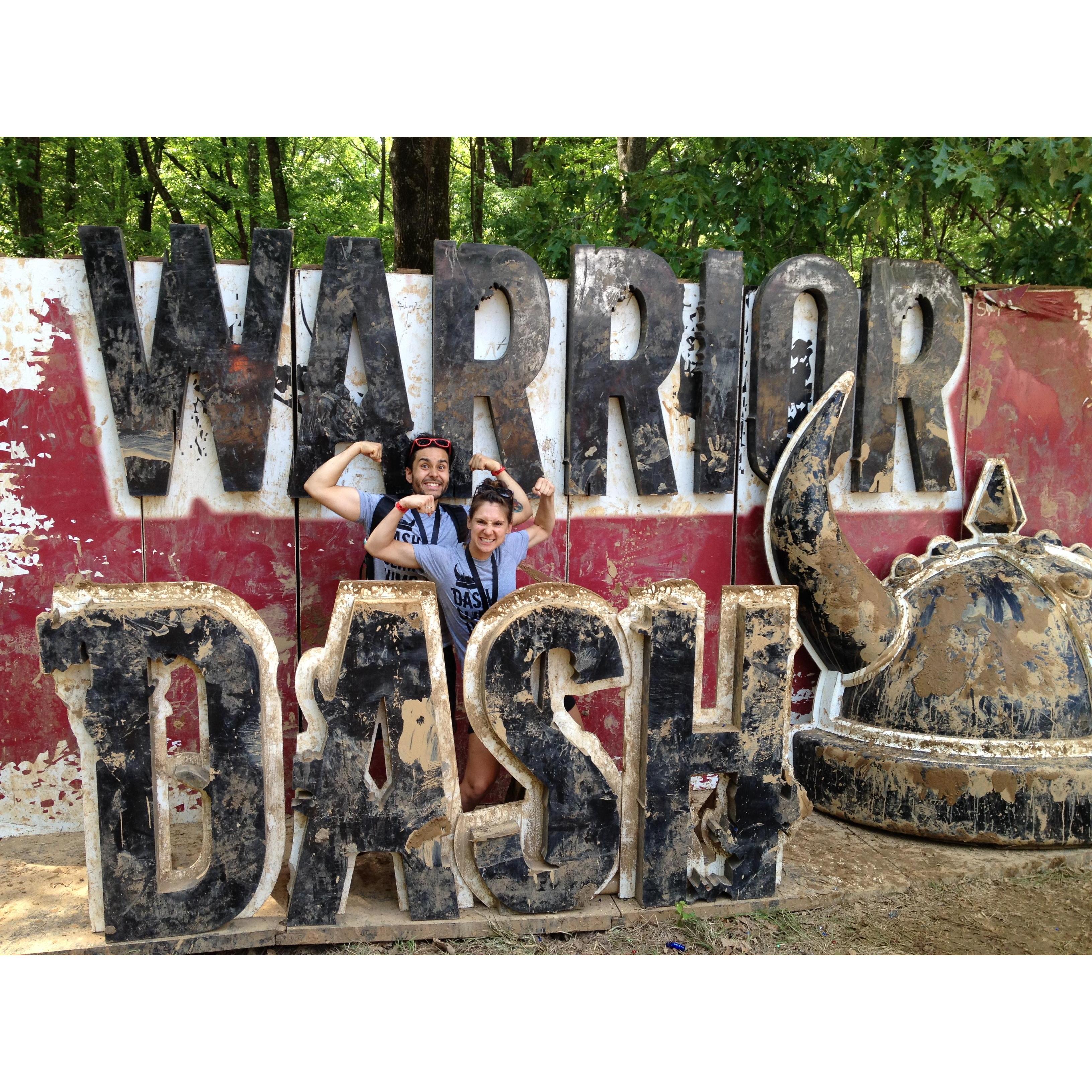 Our very first Warrior Dash together.