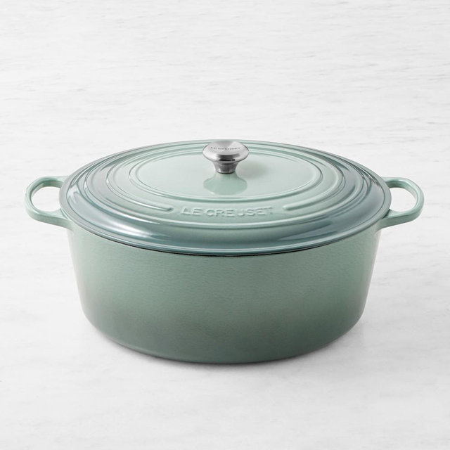 Le Creuset Signature Enameled Cast Iron Oval Dutch Oven, 15 1/2-Qt., Sea Salt