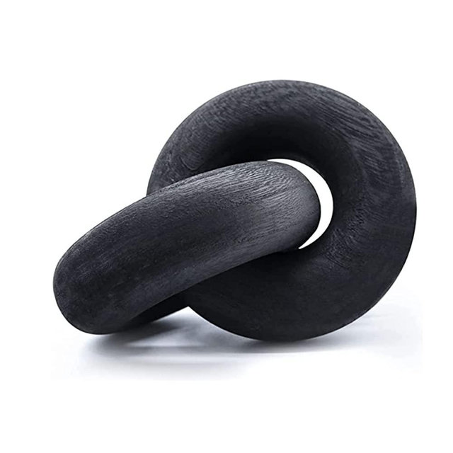 Rool - Living Room Decor Wood Knot, Desk Fireplace Shelf Decor, Black Home Decorations for Living Room, Farmhouse Coffee Table Decor (Black)