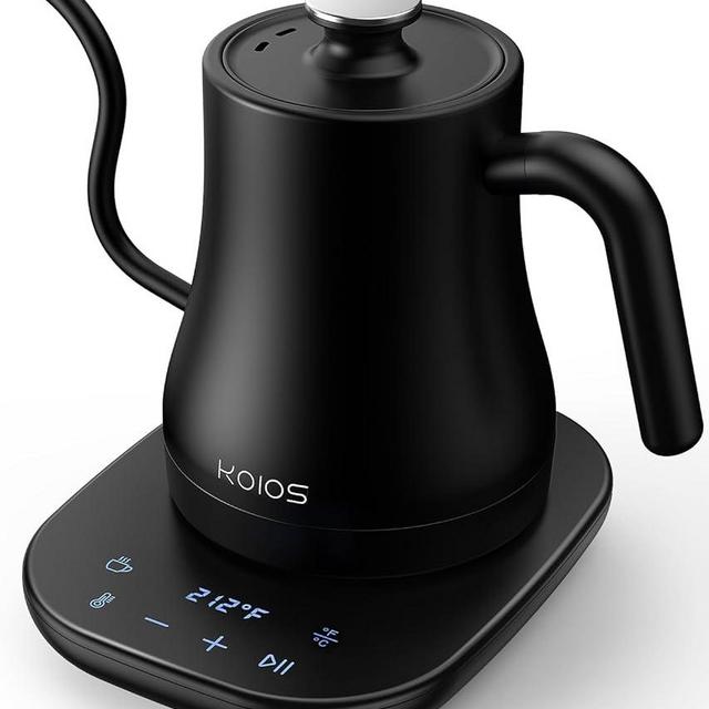 Gooseneck Electric Kettle with Temperature Control, 27oz Rapid Heating Electric Kettle for Pour Over Coffee/Tea, Auto Shut Off & Boil-Dry Protection, 4H Keep Warm, Stainless Steel Inner, Matte Black