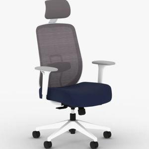 HON Altern Mesh Mid Back Task Chair, White Frame, Indigo - White