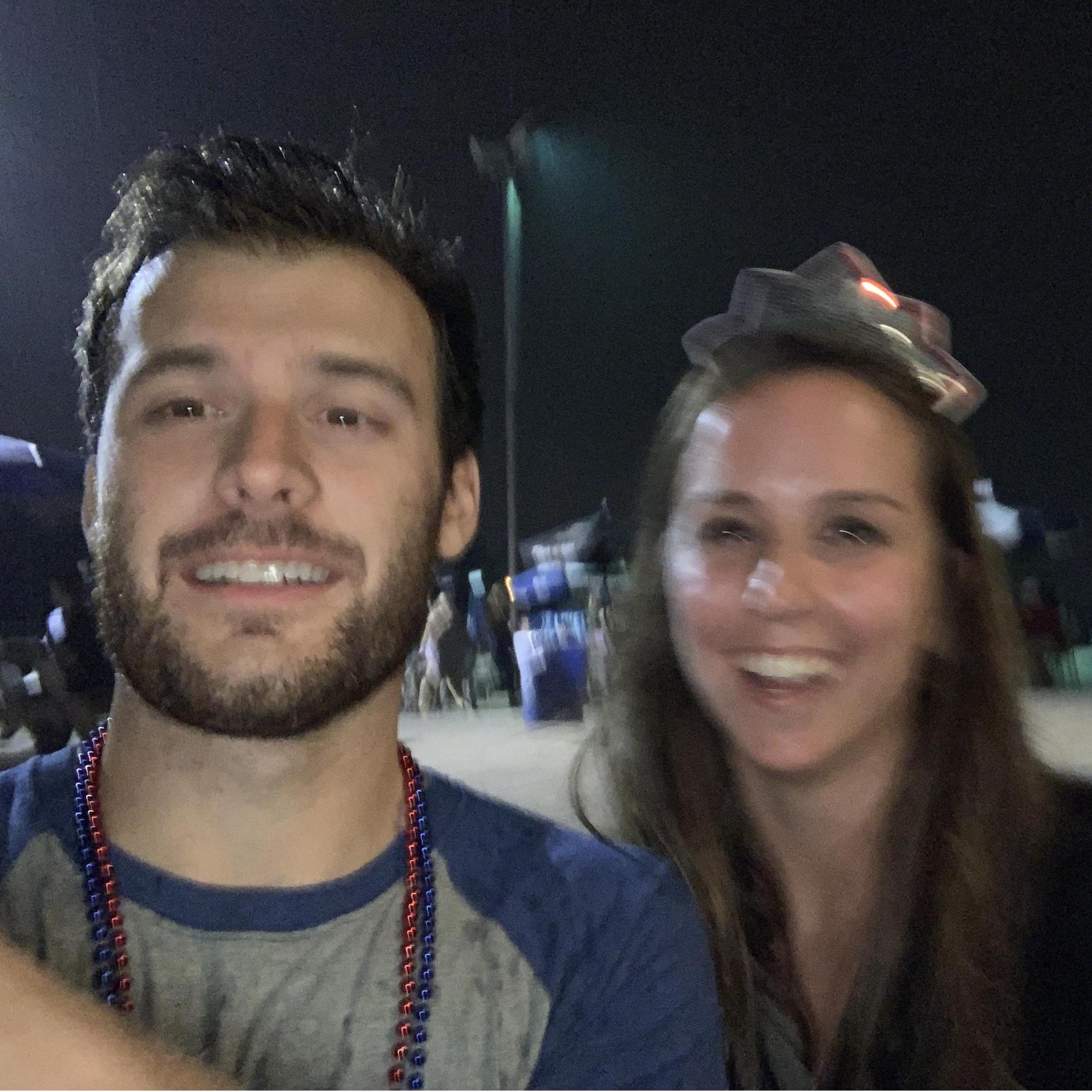 It might be raining and the picture may be blurry, but we still were having fun