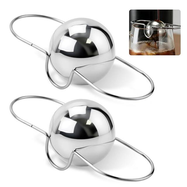 Espresso Frozen Ball,2 Pack Espresso Cooling Ball for Espresso Coffee,Stainless Steel Chilling Ball Iced Coffee Accessories Espresso Accessories (Regular Size)