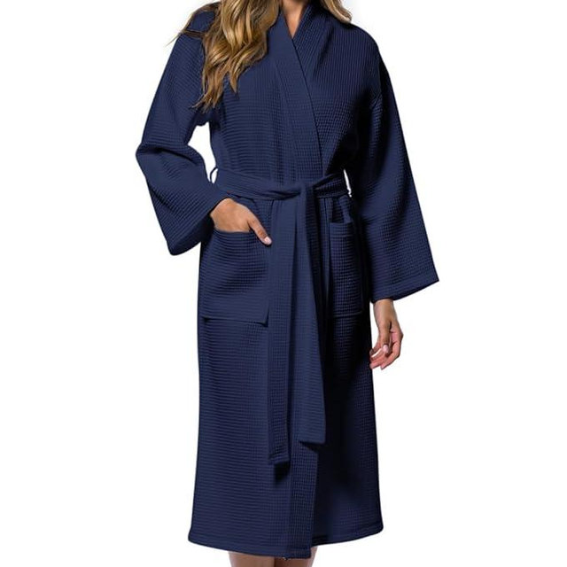 Turquaz Lightweight Full-Length Robes For Women Waffle Kimono Bathrobe - Soft, Fast-Drying, Long-Lasting Cotton Blend Unisex