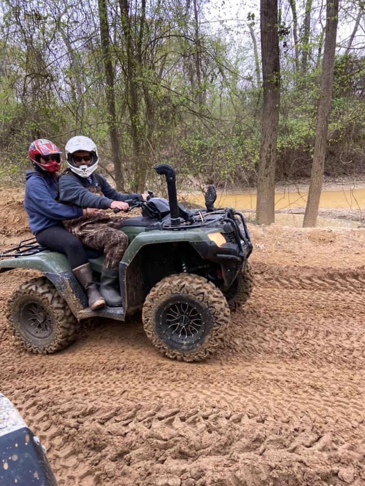 Tucker convinced Katie to ride four wheelers for the first time