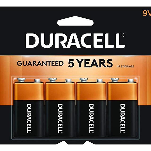 Duracell - CopperTop 9V Alkaline Batteries - long lasting, all-purpose 9 Volt battery for household and business - 4 count