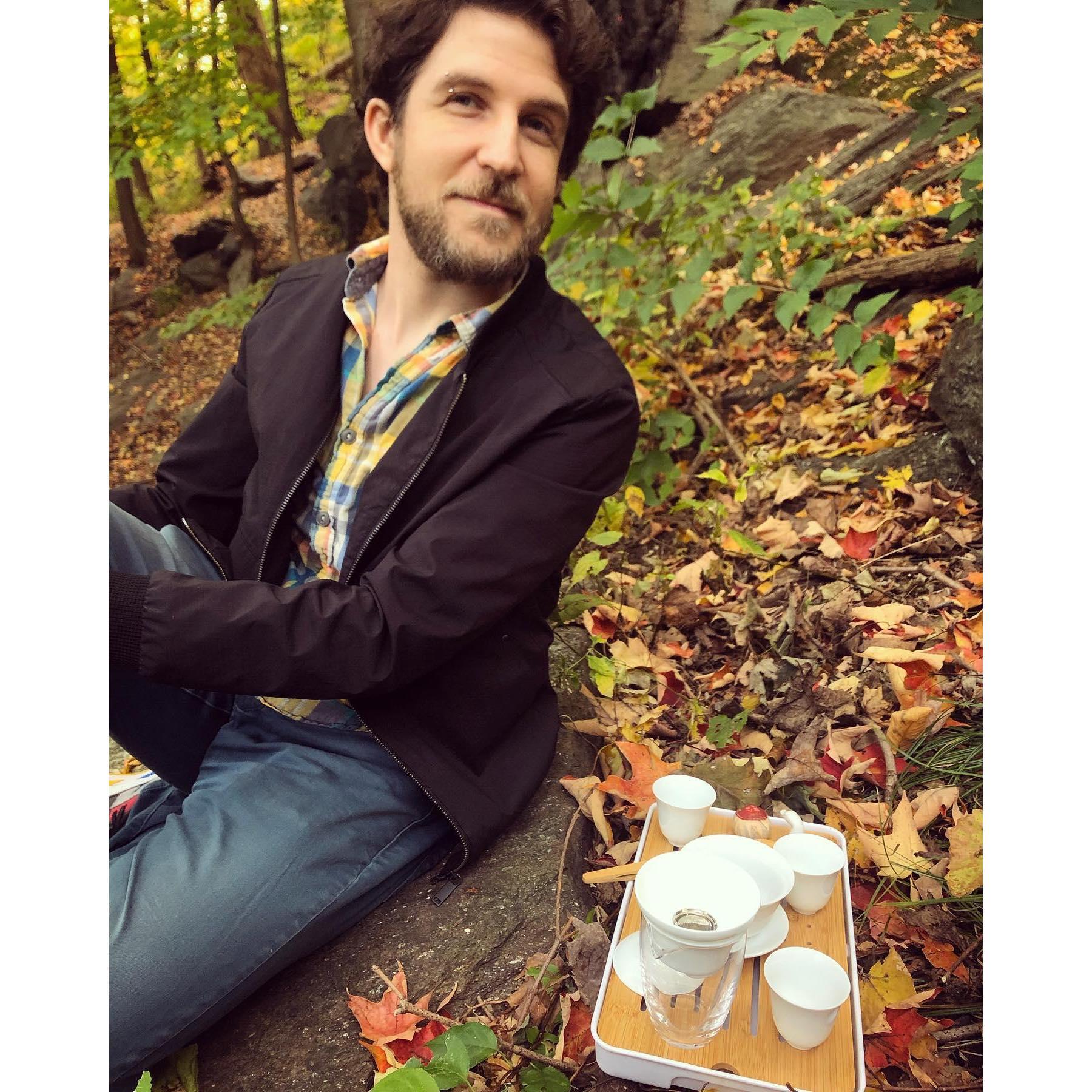 "Tea party in the park" being one of Andrew's favorite activities.