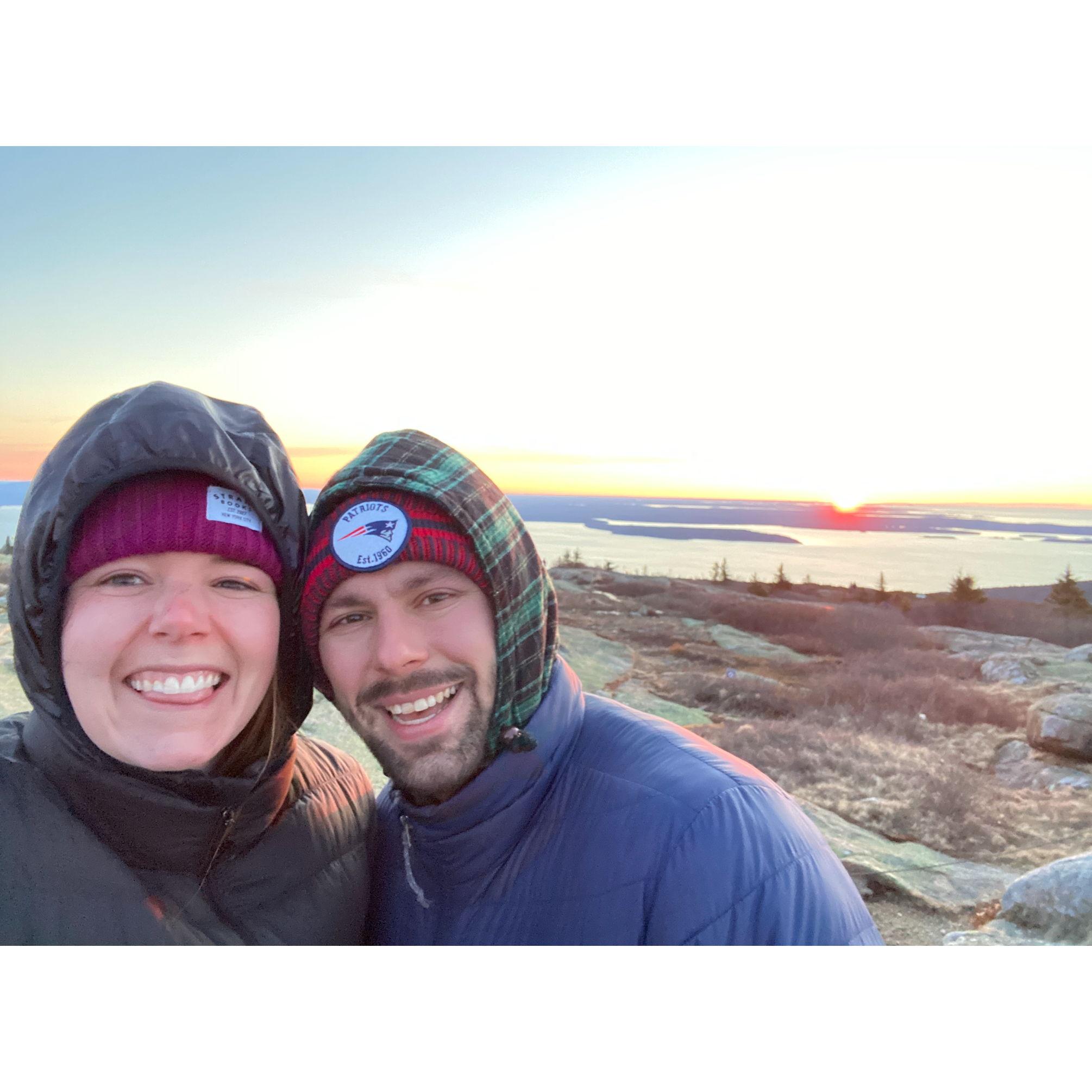 A very cold sunrise in Acadia