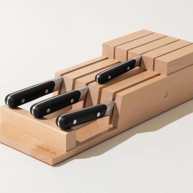 Made In | The Knife Set | Truffle Black · 4-Piece with Organizer