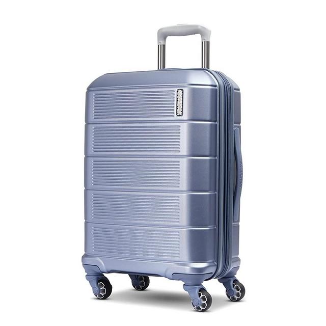 American Tourister Stratum XLT 2.0 Expandable Hardside Luggage with Spinner Wheels, Slate Blue, 20"