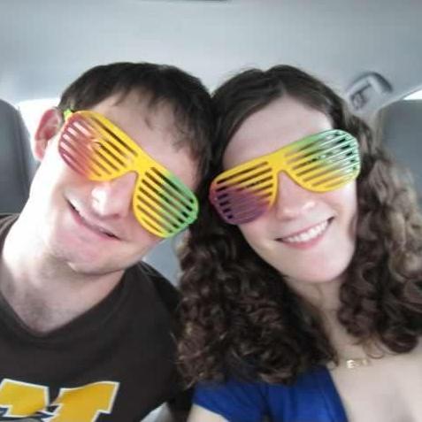 Trying on our arcade winnings while waiting to watch Neighbors at the drive-in movie in Memphis, Tennessee May 2014