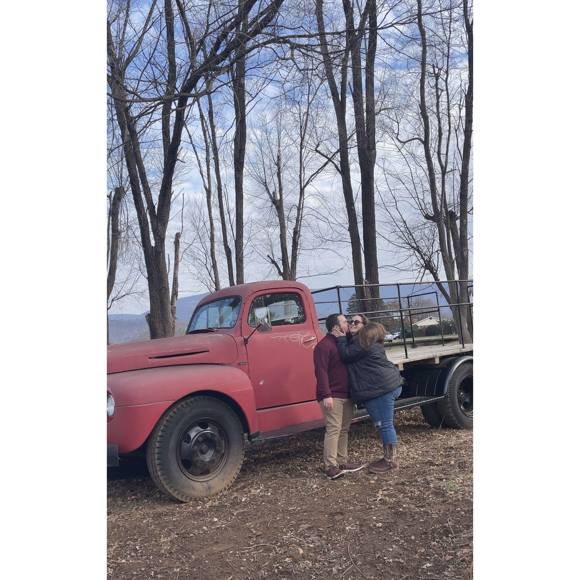 Our first date engaged: winery and dinner. Stanley, VA