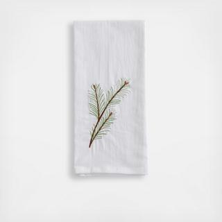 Leaf Sprig Embroidered Dishtowel, Set of 2