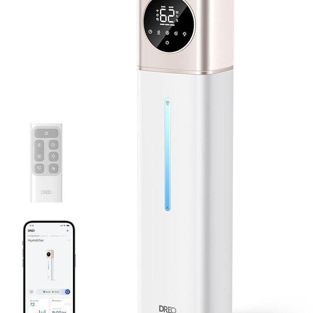Dreo 11L Smart Humidifier Large Room 700 ft², 100H Cool Mist Air Humidifiers for Bedroom, Top-Fill Self-Cleaning Tank, 26dB, Auto Mode, Aroma Box, RGB Light, Remote & APP Control, Baby, Starlight