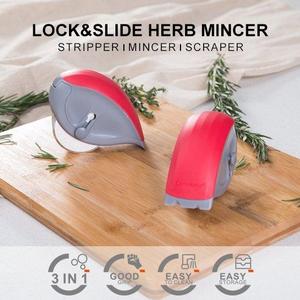 3-in-1 Herb Mincer-Roller Cutter, Leaf Stripper, Scraper- Retractable Blade for Safe Storage, Detachable for Easy Cleaning, 4 Sharp Stainless Steel Blades, Soft-touch Handle