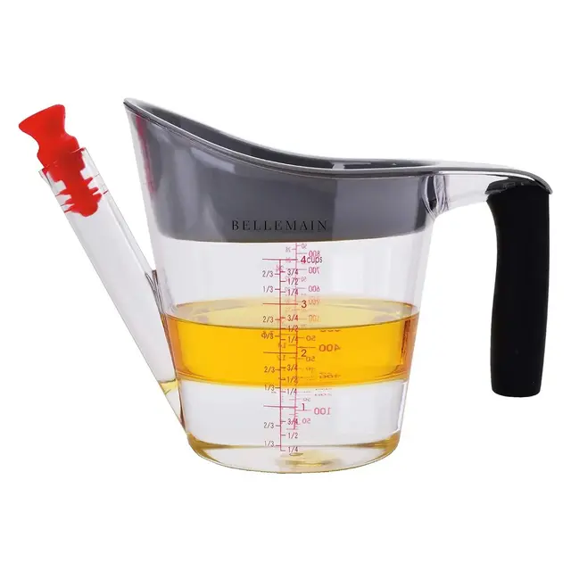 Bellemain 4-Cup Fat Separator & Measuring Cup | Strainer with Fat Stopper | 1 Liter Capacity