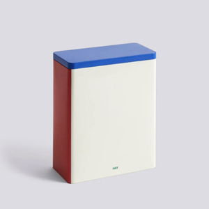 Tin Container by Hay (XL - Off-white and blue and red)