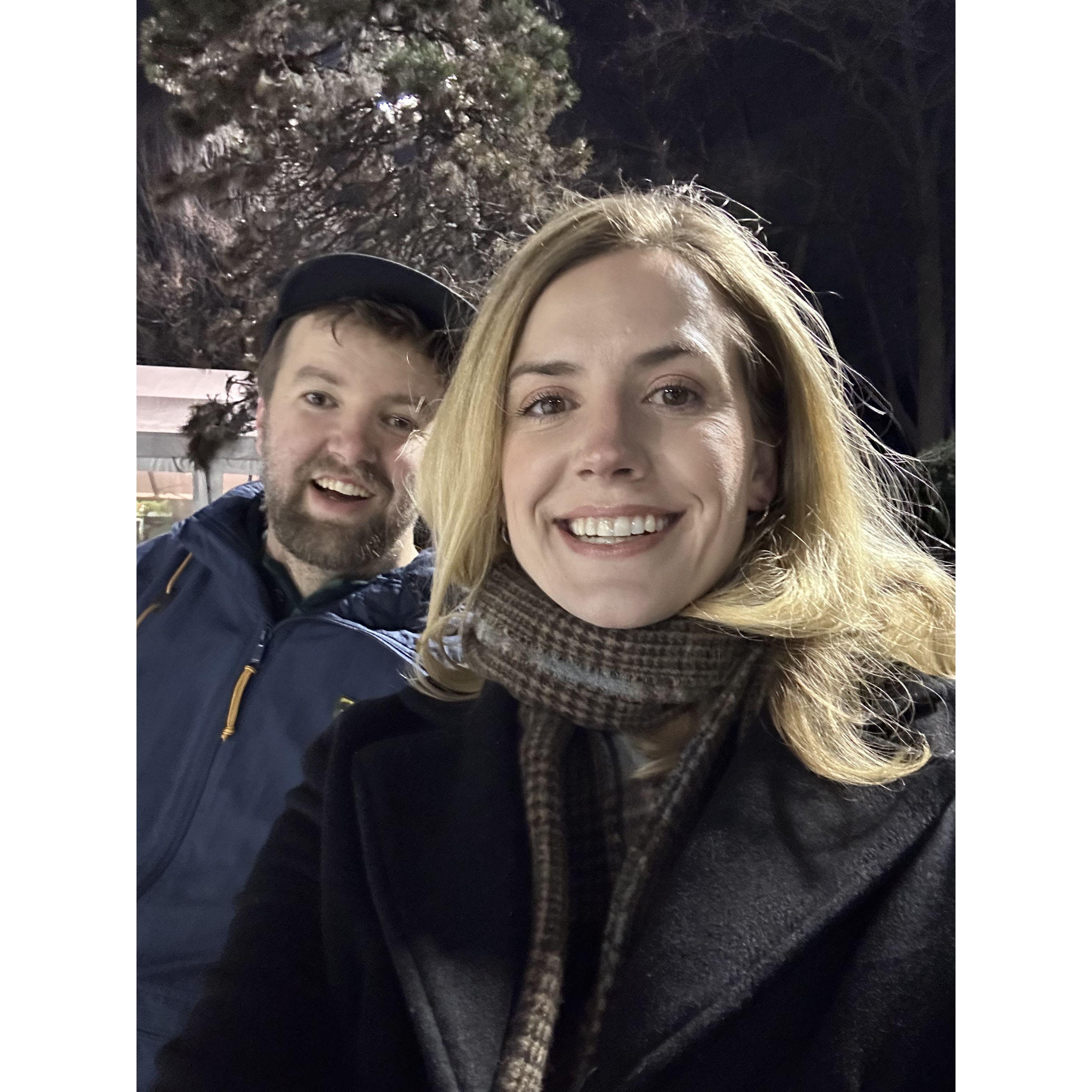 Ice skating in Manhattan for Brendan's birthday. He is a noel baby.