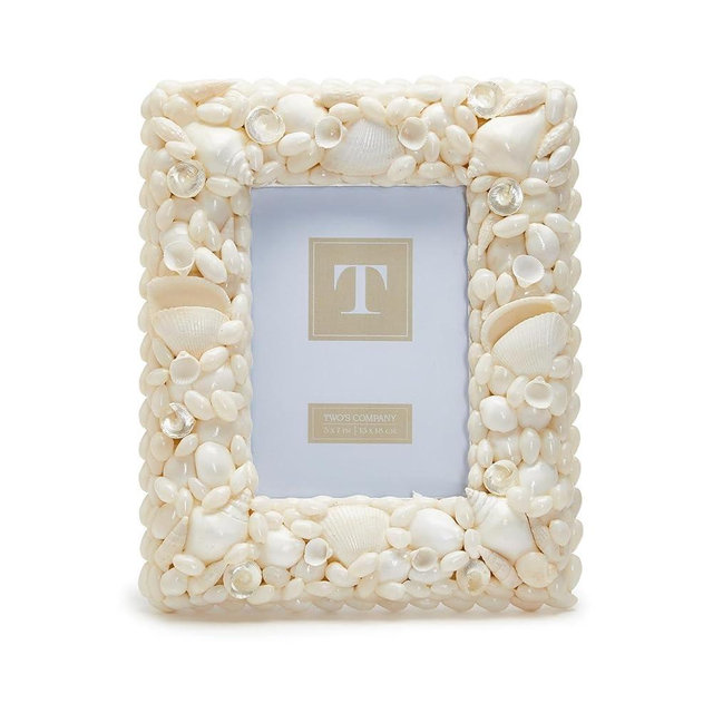 Two's Company Coquillage 5x7 Shell Photo Frame (stands vertically) - Natural Shell