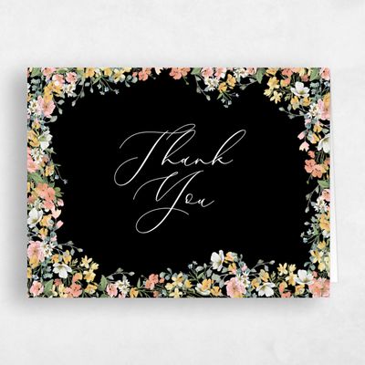 Black Spring Wedding Thank You - Pourpier Landscape