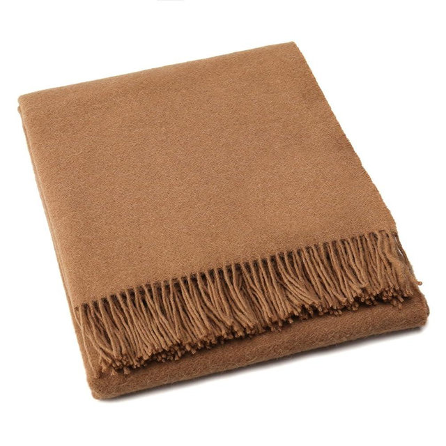 Superfine Alpaca Wool Throw Blanket - Lightweight Alpaca Merino Wool Throw Blankets | Soft Peruvian Alpaca Blanket Wool Blanket Solid Color 62" x 54" (Soft Camel)