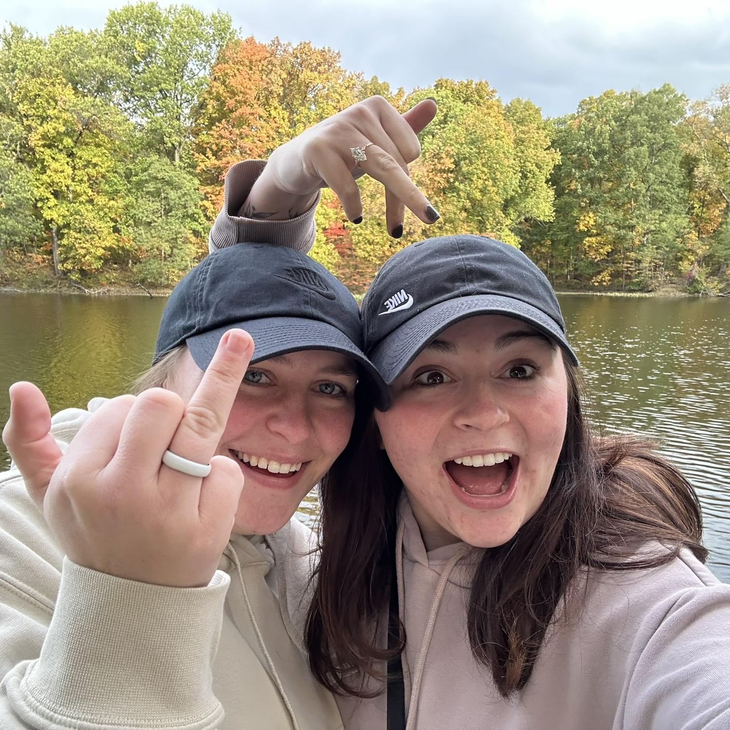 Us camping in Shakamak state park after getting engaged!