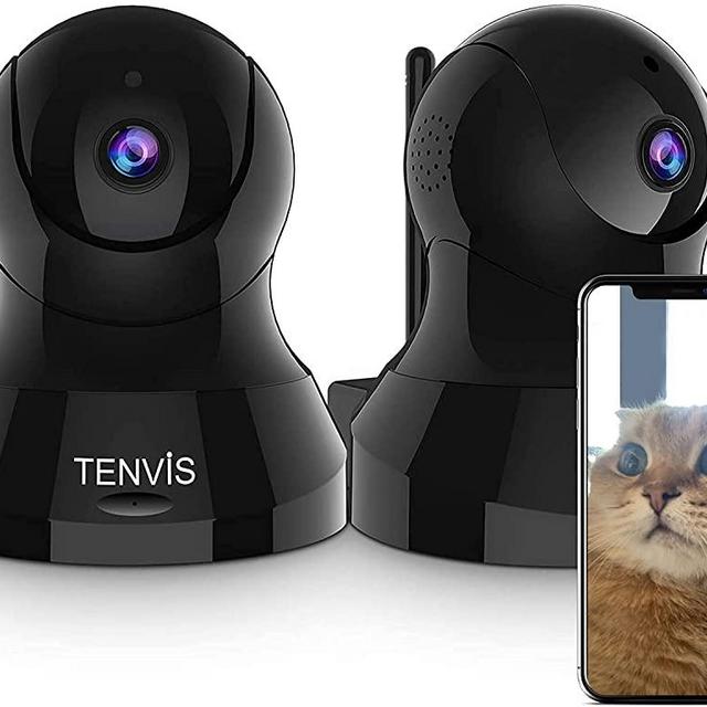 Pet Camera - TENVIS Pet Security Wireless Indoor Security Camera System w/Motion Detection, Two Way Audio, Enhanced Night Vision, Indoor Home Security Camera with MicroSD Slot, iOS/Android (2PCS)
