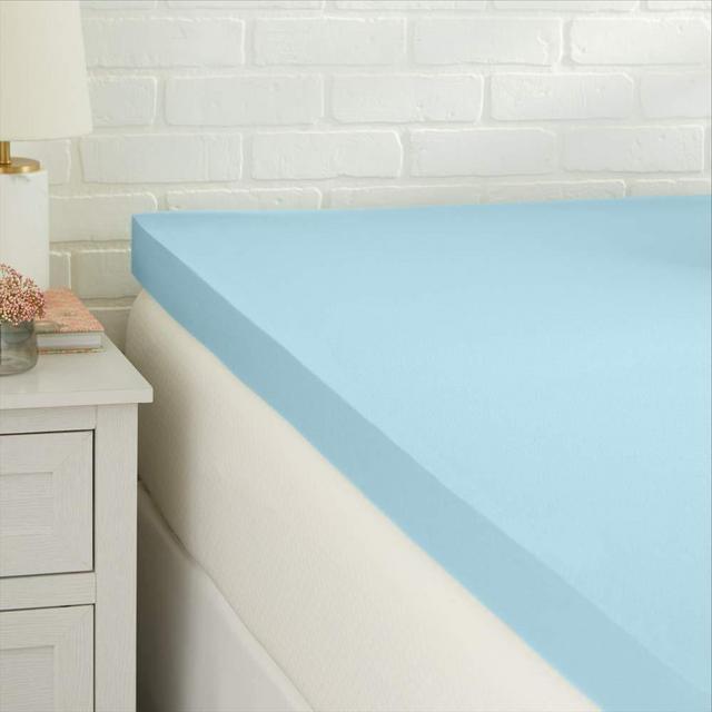 Amazon Basics Cooling Gel-Infused Memory Foam Mattress Topper, CertiPUR-US Certified - 3-Inch, Queen