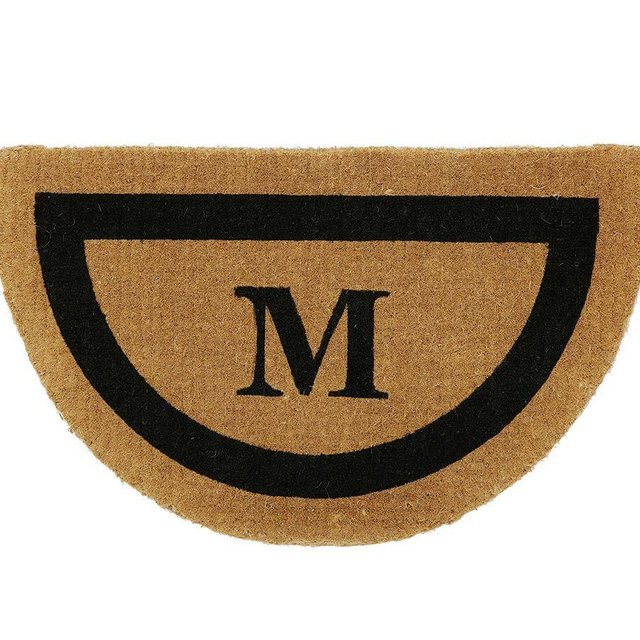 Personalized Framed Half-Round Doormat, 22 x 36", Black