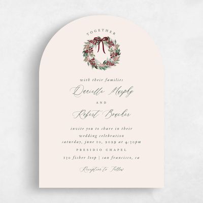 Beige Arch Wedding Invitation - Bryn Classic