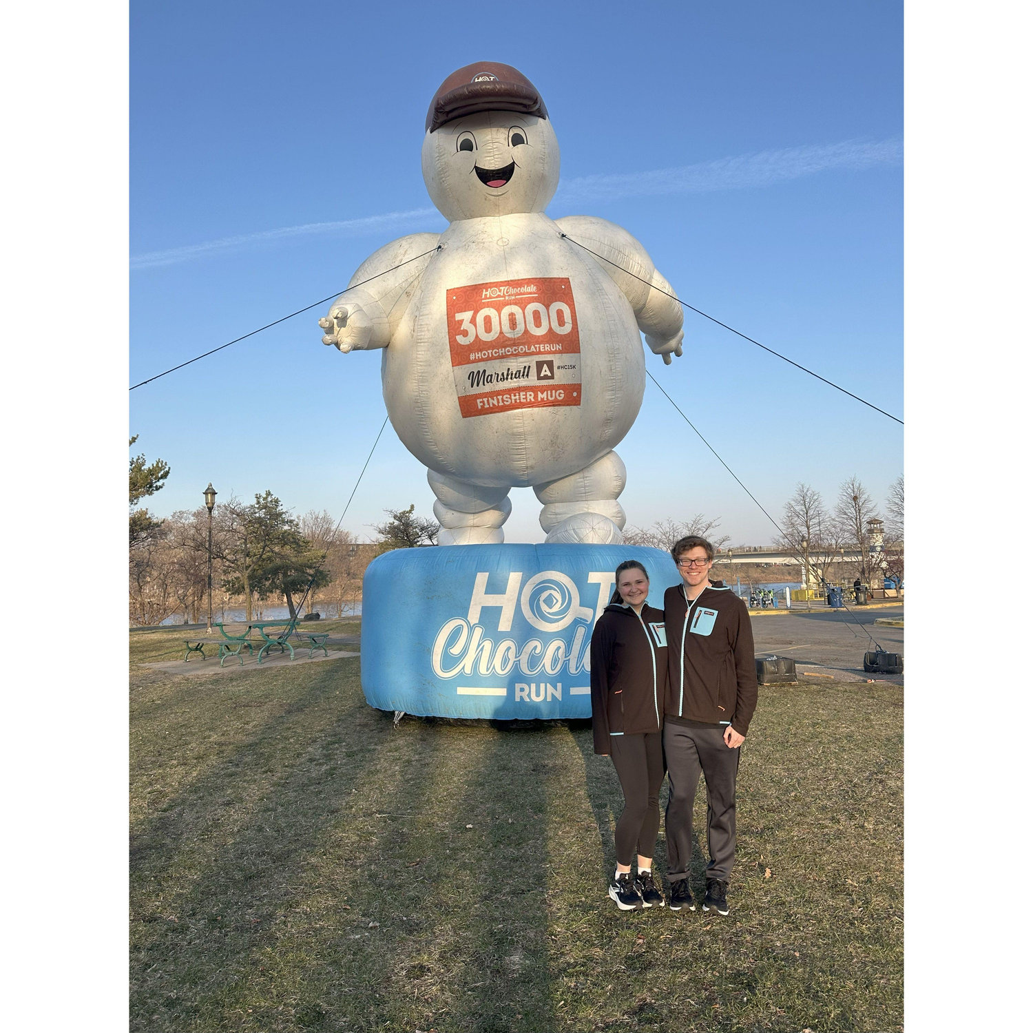 We ran a hot chocolate 5K in April 2025! It was Erin's first ever 5K and Kole's second, so a big accomplishment for both (plus, lots of chocolate was included)!