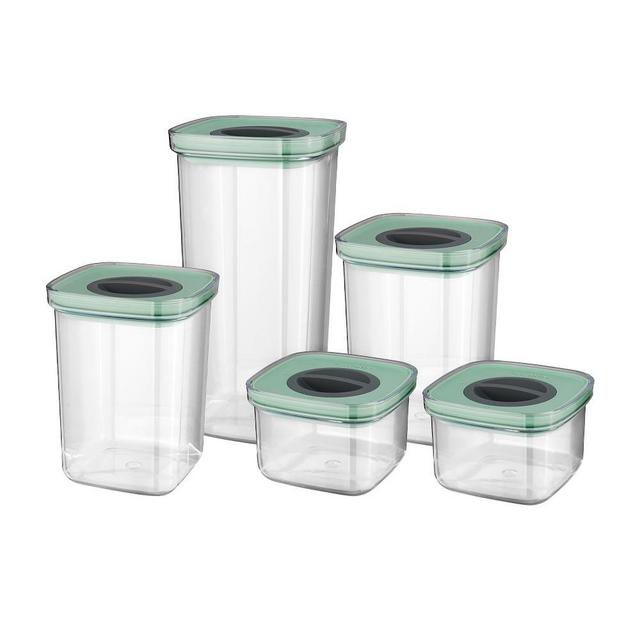 Leo 5 Piece Smart Seal Food Container Set, Green