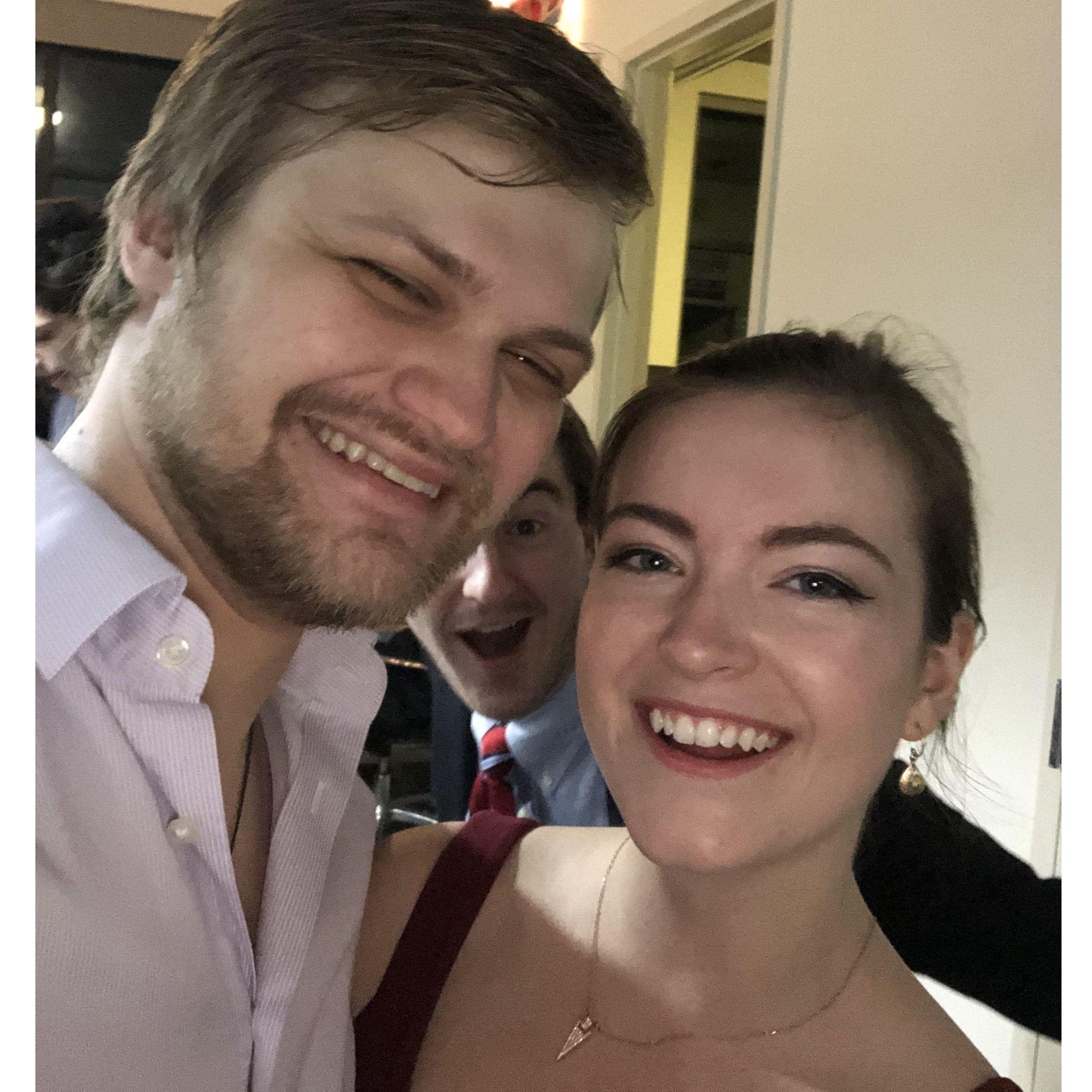 Our wedding officiant, Wade, has been photobombing us since our days at Carolina!

Katie wore this necklace--Henry's first jewelry gift to her--on their wedding day.