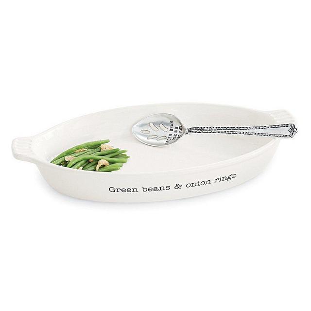 Mud Pie Festive Fall Collection Green Bean Serving Dish with Spoon