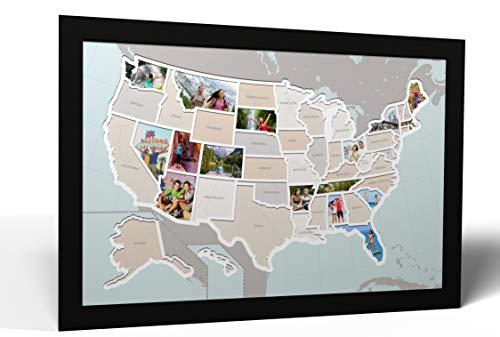 Thunder Bunny Labs 50 States USA Photo Map - Frame Optional - Made in America (Printed Map, Without Frame)