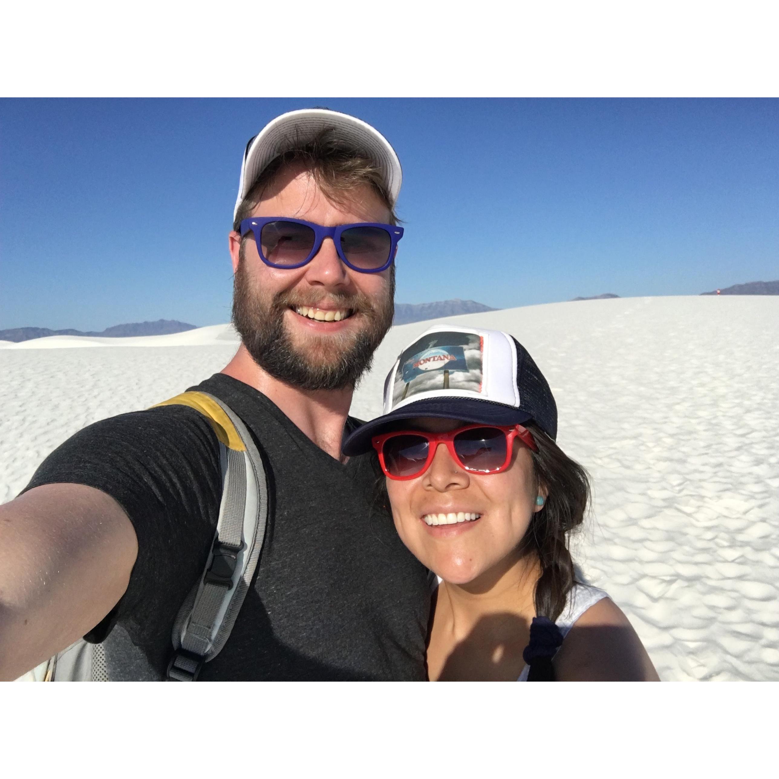 Our first road trip to New Mexico, we had to stop and explore White Sands National Monument.