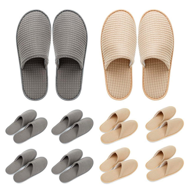 OSTADARRA 6-10 Pairs Spa Slippers, Non Slip Disposable Slippers For Guest, Washable Reusable, Which Can Be Used As Women Men, House, Indoor, Bathroom, Bedroom, Hotel, Bride Slippers