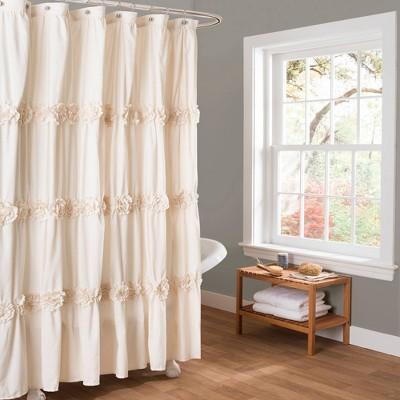 Darla Horiz Texture Shower Curtain Off White - Lush Decor