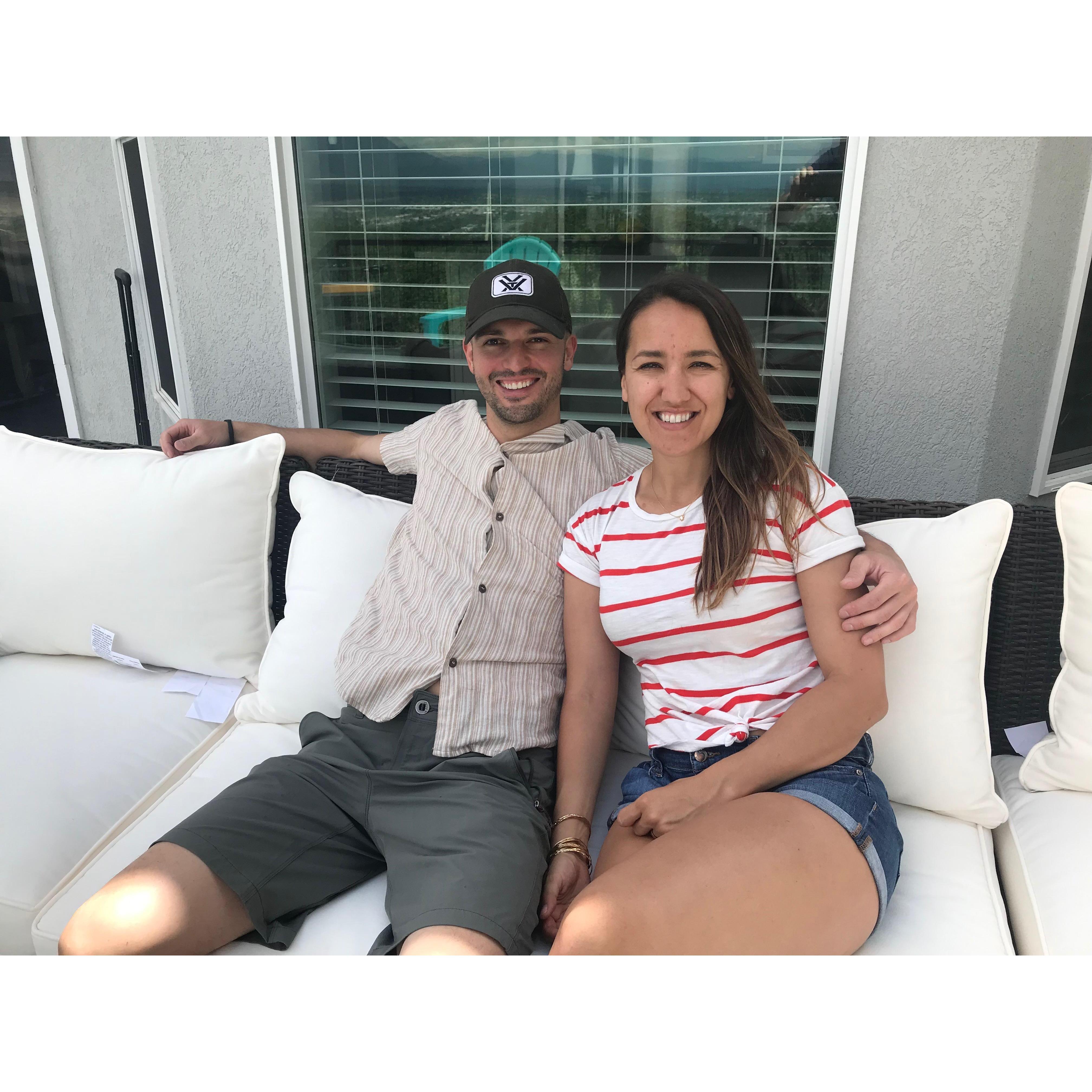 Our favorite place, at home, on our patio 🌅