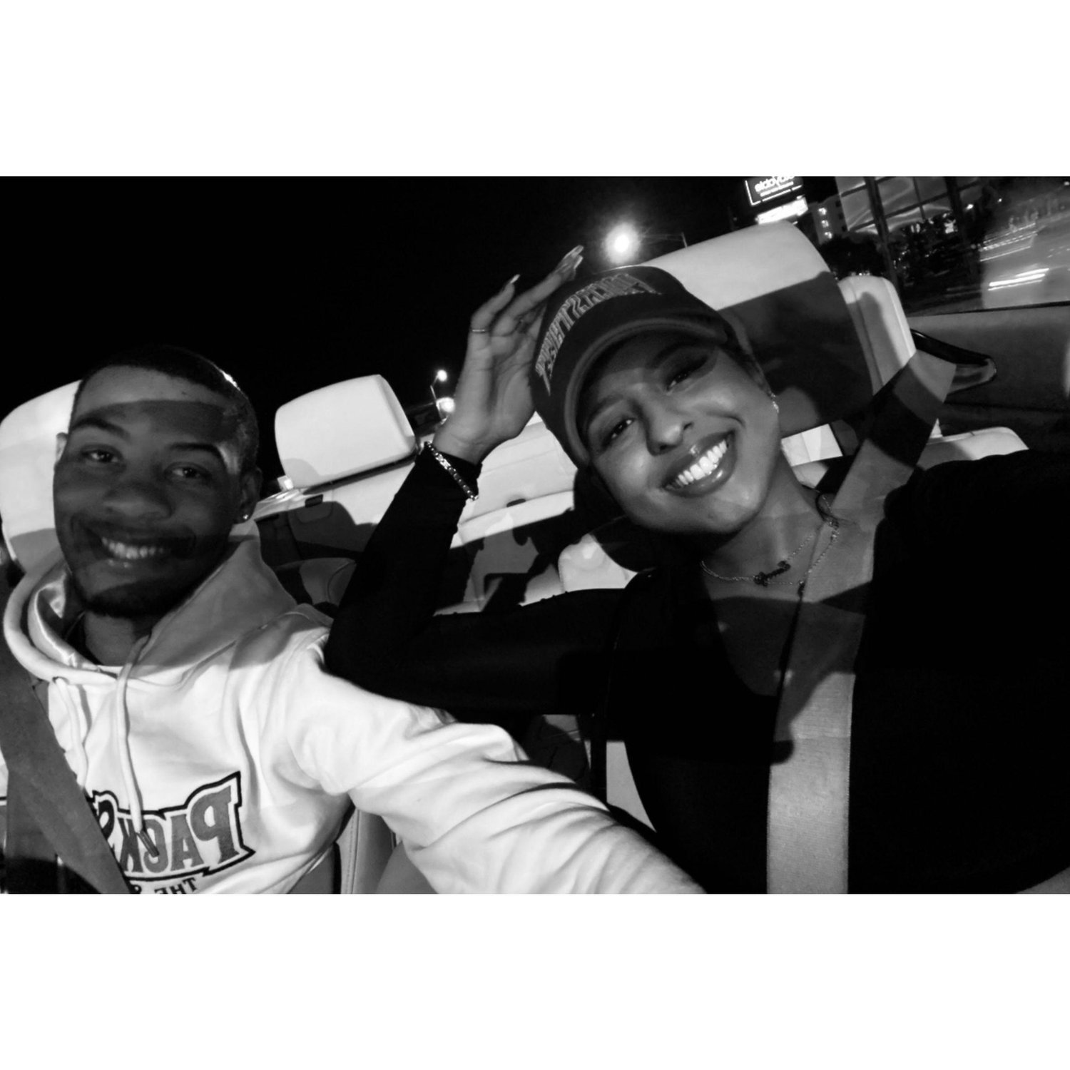 Going on a ride after our one of many hibachi dates!