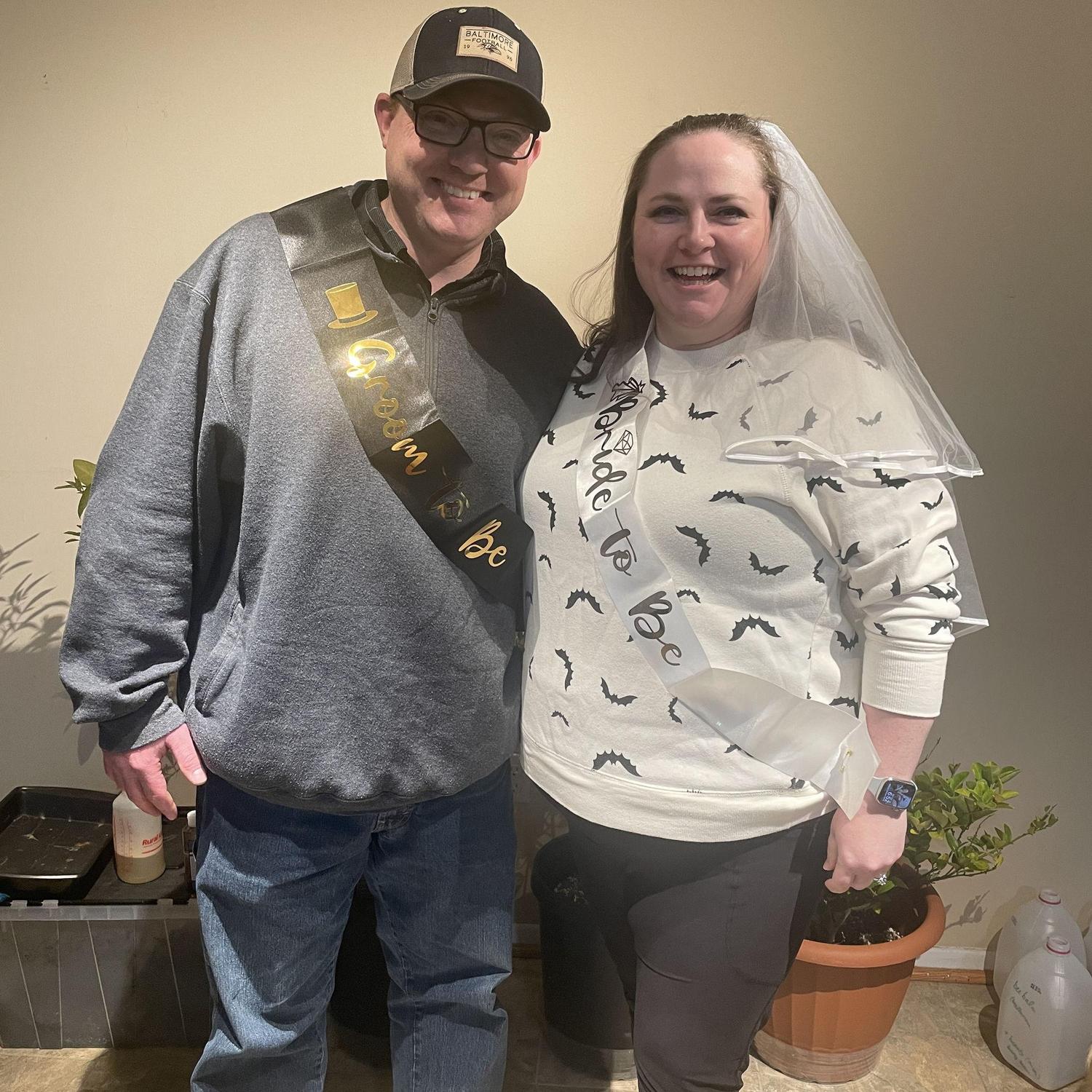 Surprising everyone by going as "an engaged couple" for Halloween 2025!