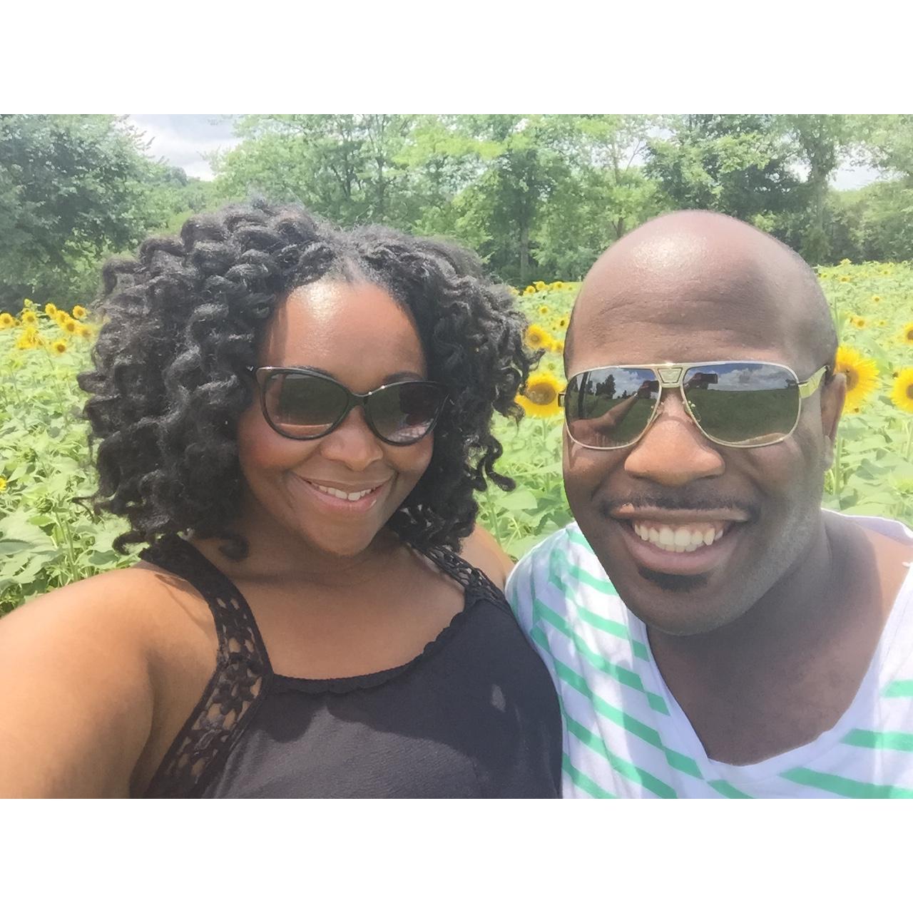 Our first day date, stopping by a field of sunflowers to enjoy the moment - July 2015