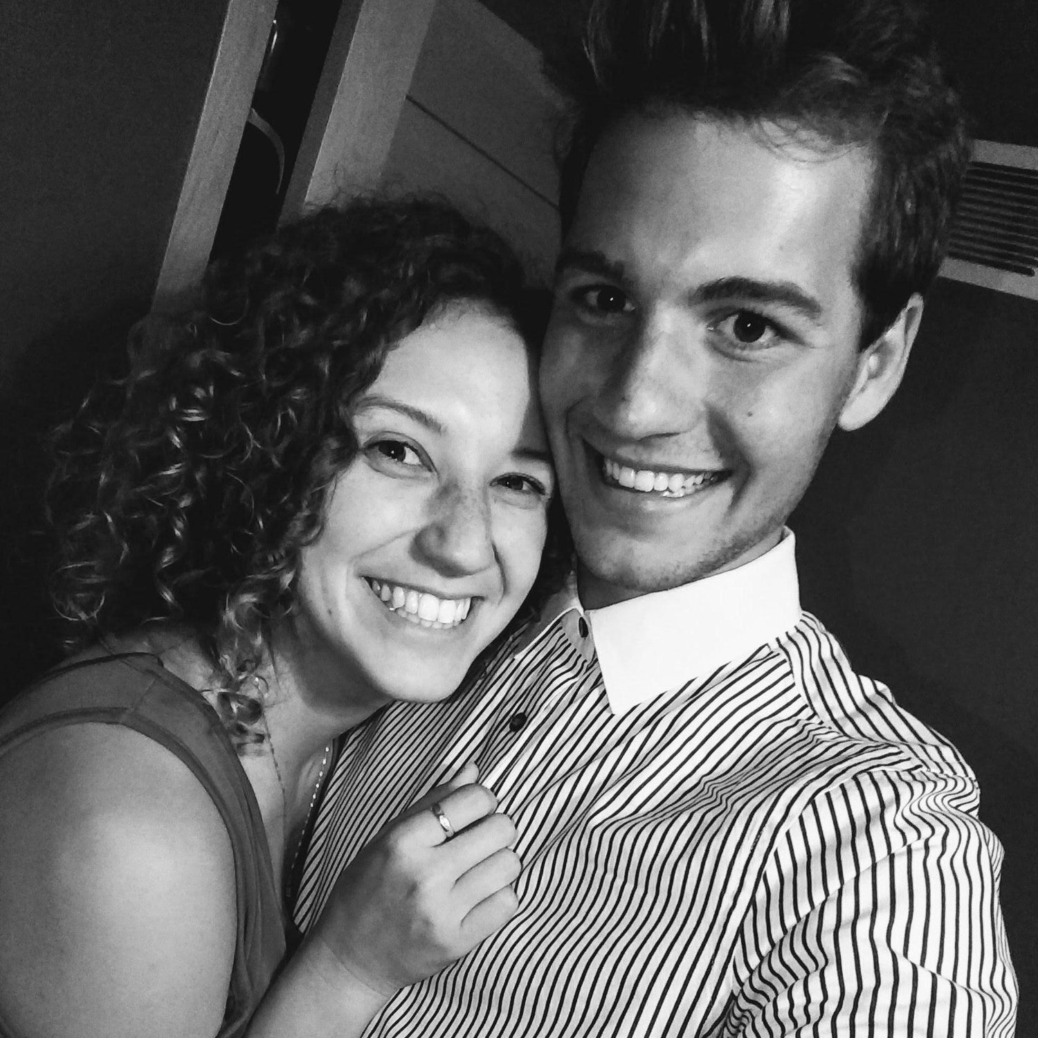 A selfie to commemorate our first date (dinner at 801 Chop House and a walk around the sculpture park).