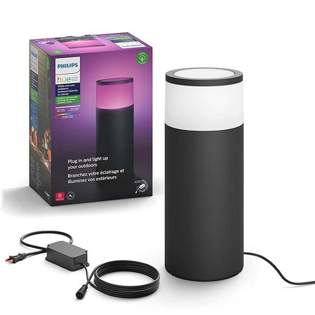 Philips Hue Calla White & Color Ambiance Outdoor Pathway Light Base Kit, 1 light, power supply & mounting kit, Works with Alexa, (Requires Hue Hub)