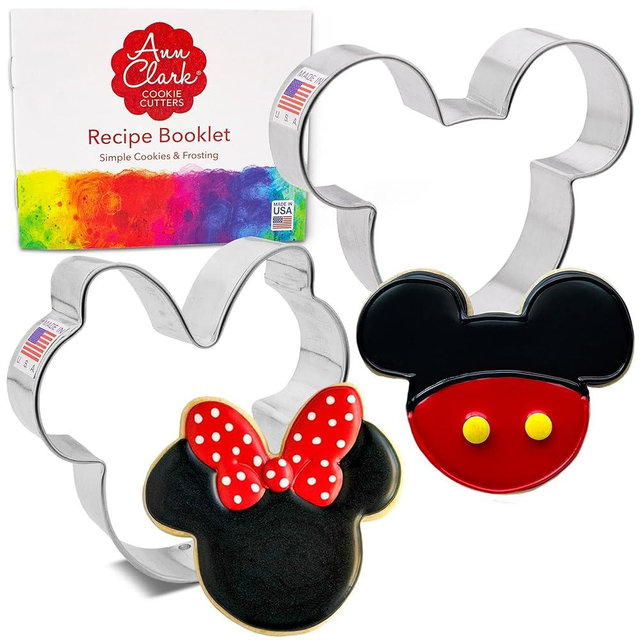 Mouse Head & Girl Mouse with Bow 2 Pc. Cookie Cutter Set, Made in the USA by Ann Clark