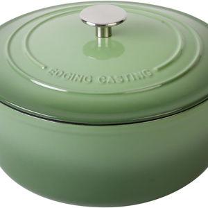 Enameled Dutch Ovens Cast Iron Dutch Oven Pot with Lid for Bread Baking, Cook, Dual Handle, 7 Quart, Pistachio Green